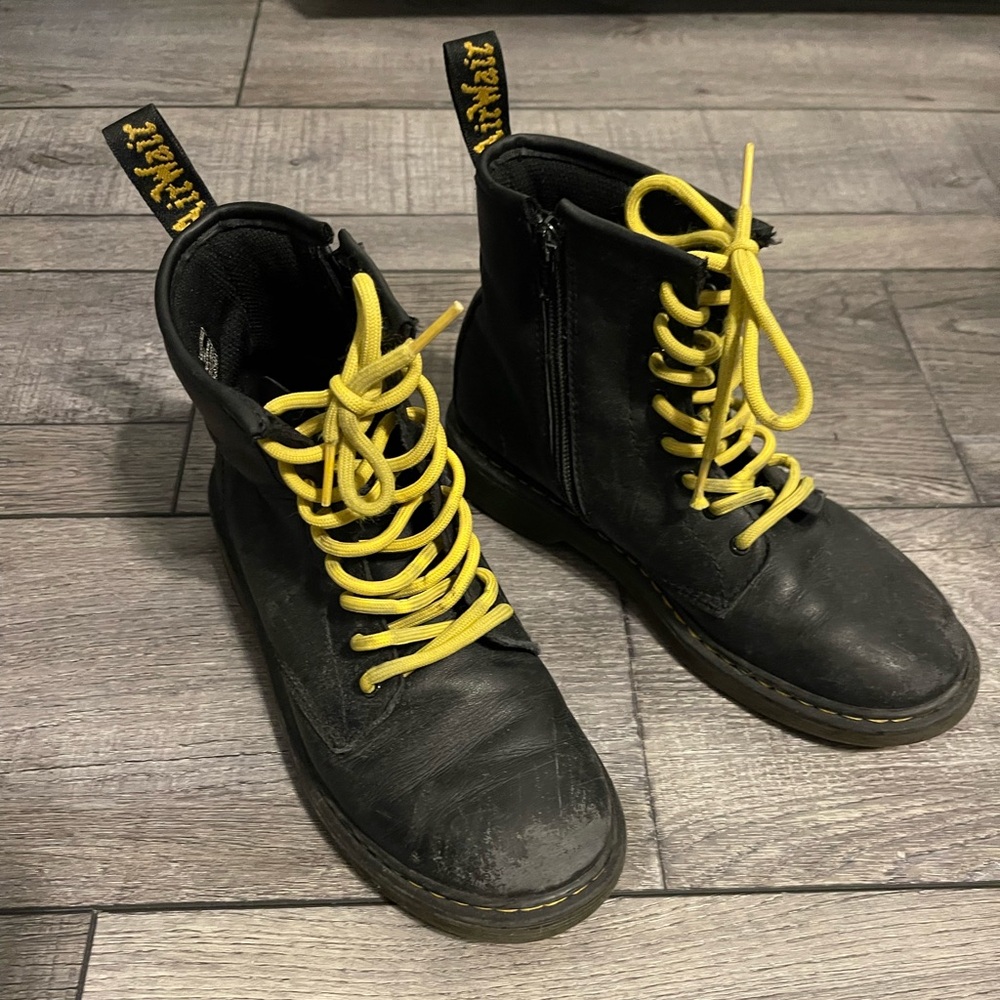 Doc Martens Black Boots with Yellow Laces size 36/5